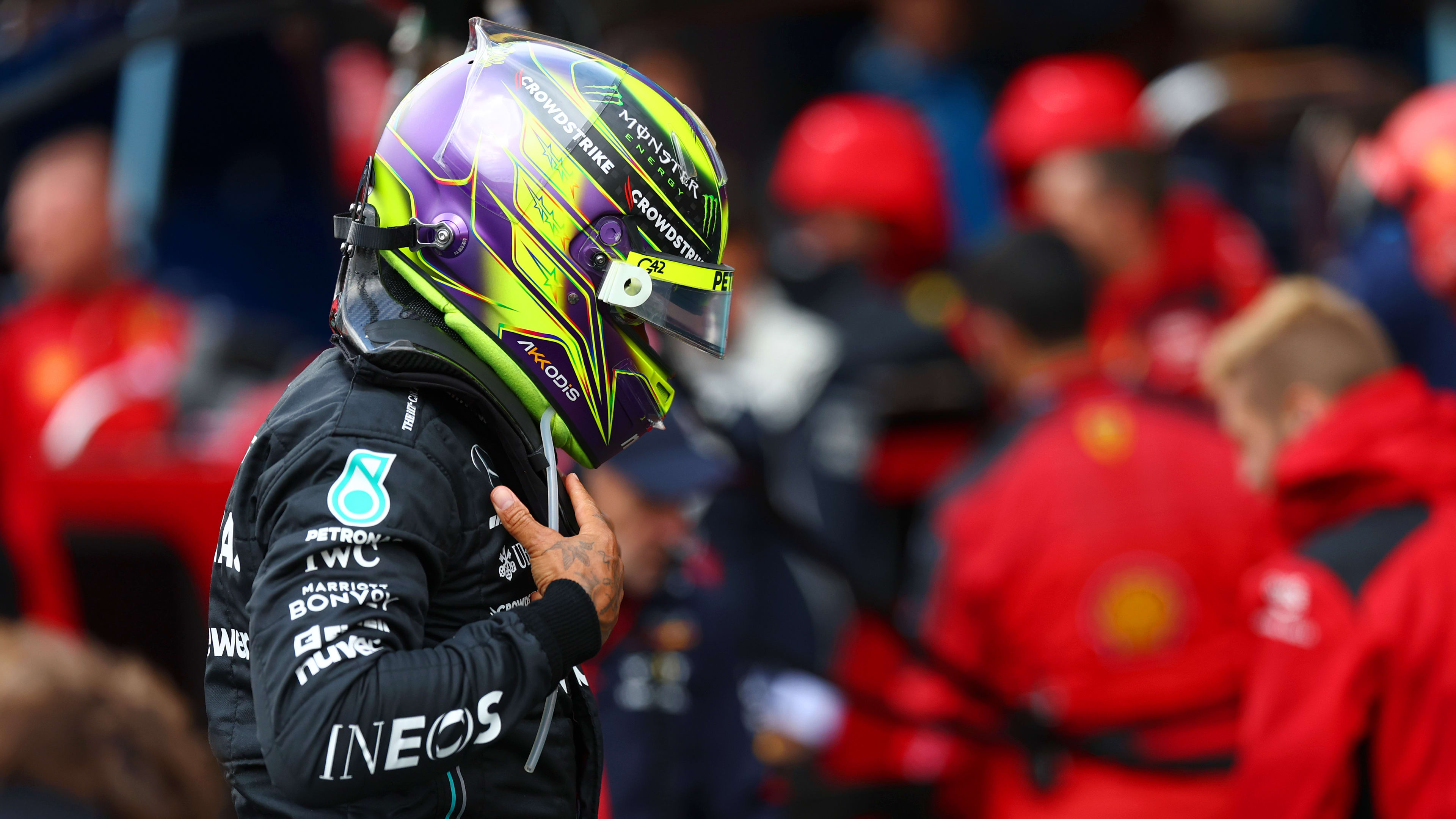 ZANDVOORT, NETHERLANDS - AUGUST 27: Lewis Hamilton of Great Britain and Mercedes prepares for the